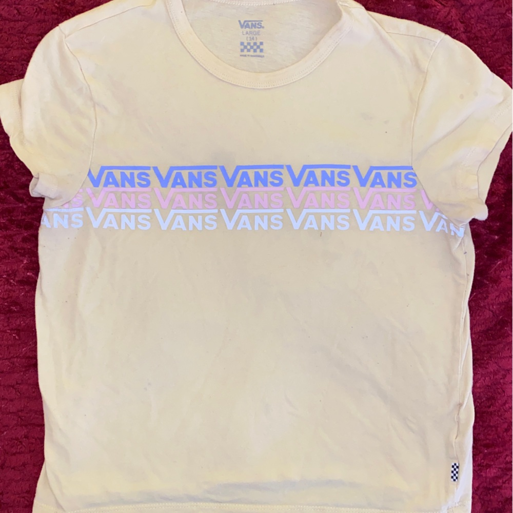 Vintage Vans Babydoll Crop Top Tshirt Yellow Large